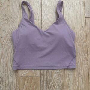 Lululemon align crop tank top crop built in bra size 6 lavender